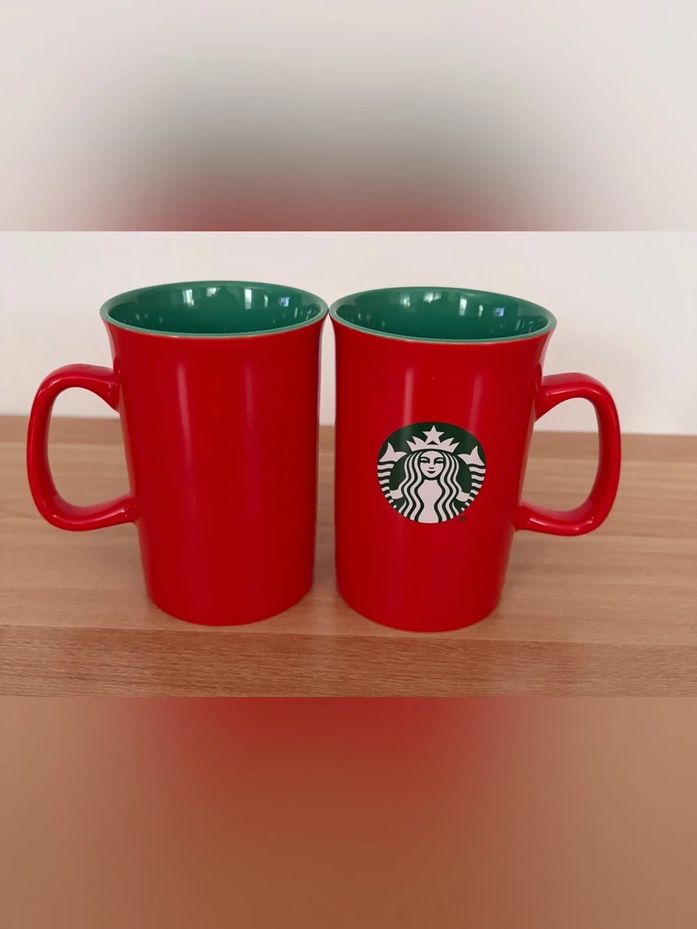 Starbucks Coffee Mugs Set of 2 2021 Mermaid Green Logo Ceramic 5” 14 oz